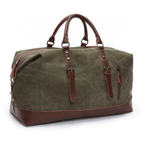 Leather Canvas Duffel Bag