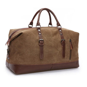 Leather Canvas Duffel Bag